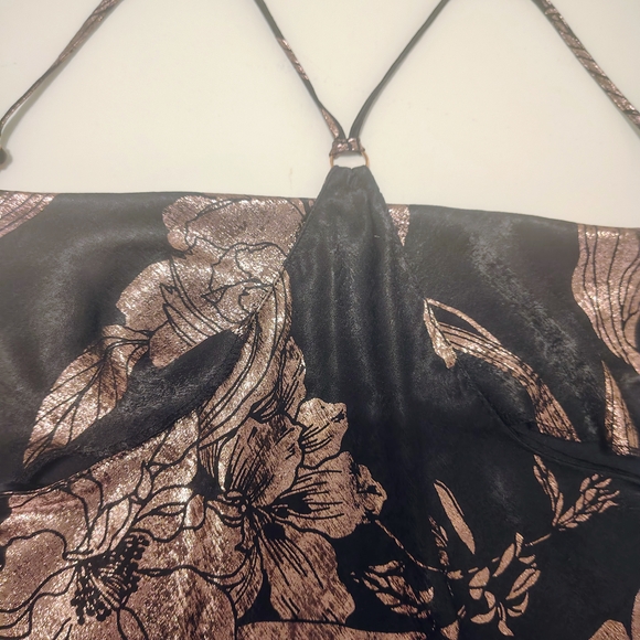 Midnight Bakery Luxurious Black and Pink Floral Chemise / Pijama Size M - Picture 8 of 16